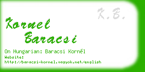 kornel baracsi business card